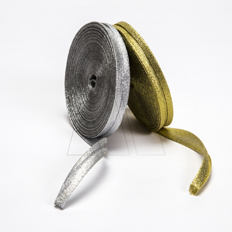 CINTA BIES LAME DORADO-PLATEADO 13MM X 25MTS