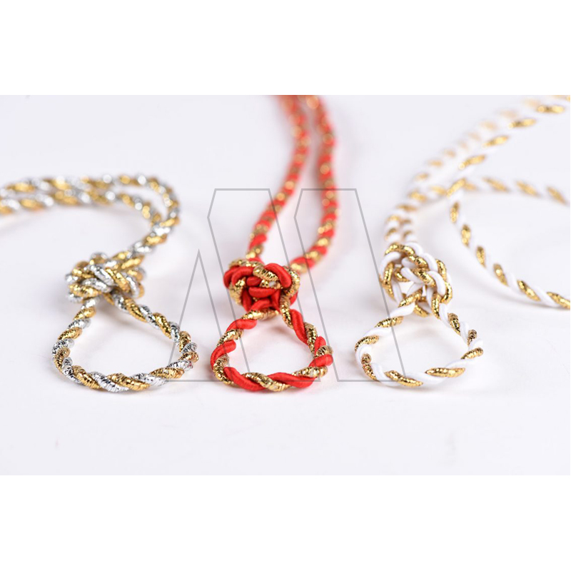 CORDON NAVIDEÑO BICOLOR LUREX C DE ORO X 10MTS