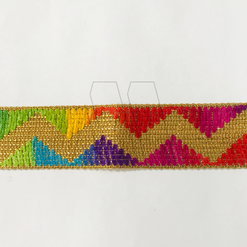 GALON BORDADO MULTICOLOR CHARLOTTE X 9MTS