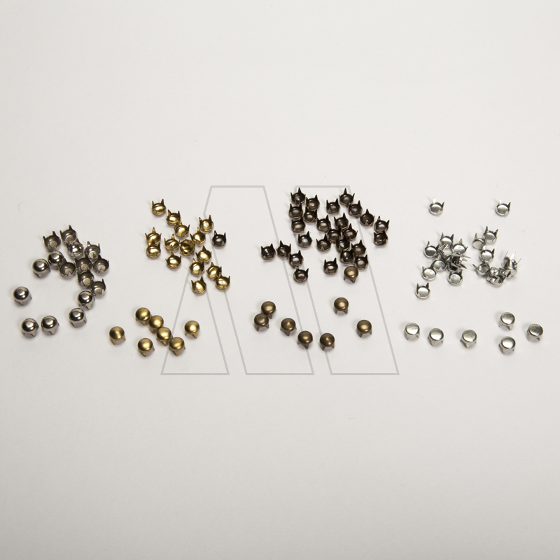 TACHAS C/PATITAS 5MM BOMBE,PLANAS X 100UN