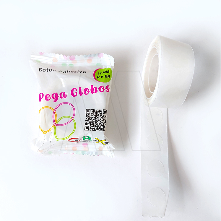 BOTON SILICONA DOBLE FAZ (PEGA GLOBOS) CBX 10 UNIDADES CON 100 BOTONES CADA UNA