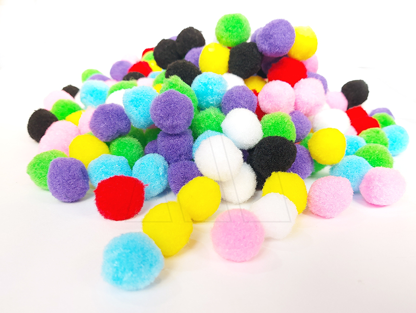 POMPONES COLORES SURTIDOS 25MM X 500UN