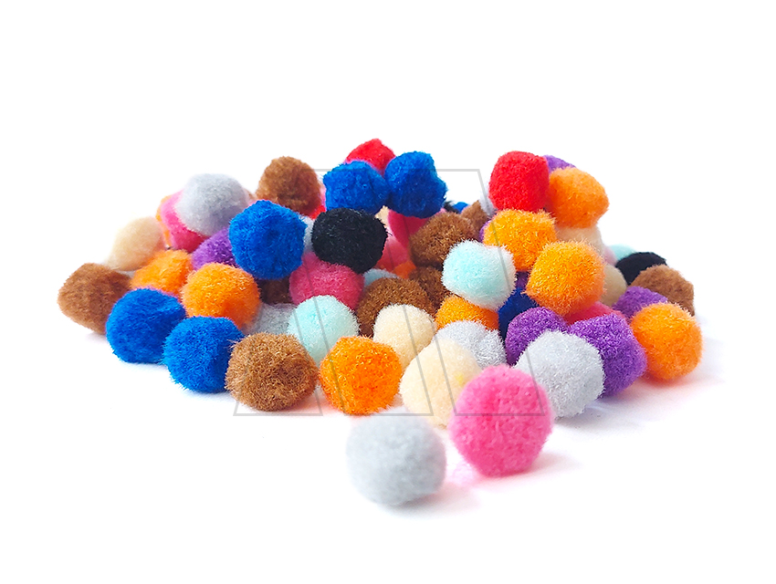 POMPONES COLORES SURTIDOS 18MM X 2400UN