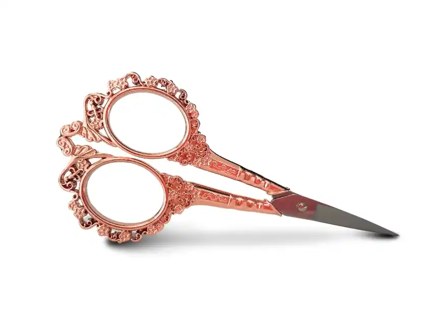 TIJERA ACERO INOXIDABLE DE BORDADO FRANCESA ROSA GOLD 11CM