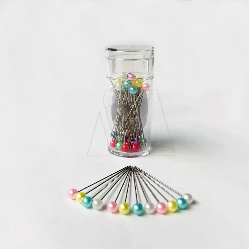 ALFILER CABEZA PERLADA JAPONESA COLORES EN TUBO X 40UN