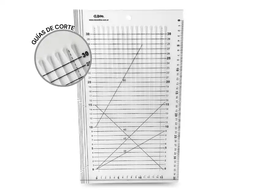 BASE C/GUIA DE CORTE 2356 PATCHWORK CBX 38CM X 23CM X UN 