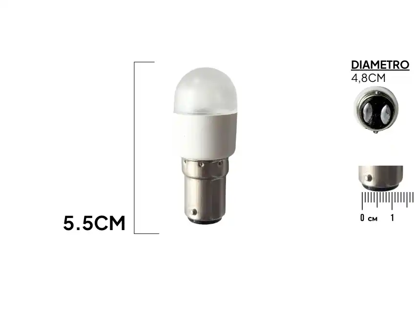 LAMPARA BAYONETA LED B15 (SIN ROSCA) P/MAQUINA DE COSER