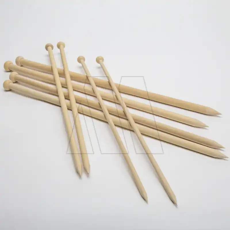 AGUJAS DE TEJER DE MADERA PULIDA Nº10 X 6 PARES