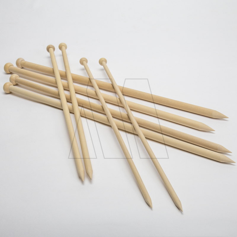AGUJAS DE TEJER DE MADERA PULIDA Nº8 X 6 PARES