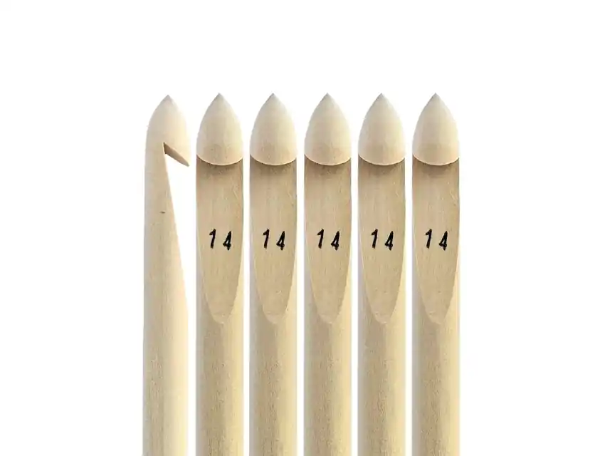 AGUJA CROCHET MADERA Nº14 X 6UN