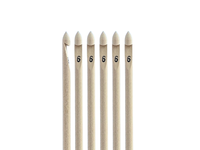 AGUJA CROCHET MADERA Nº6 X 6UN