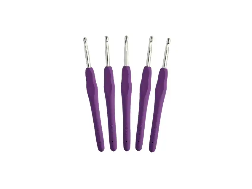 AGUJA CROCHET MANGO SILICONADO Nº5 X 12UN