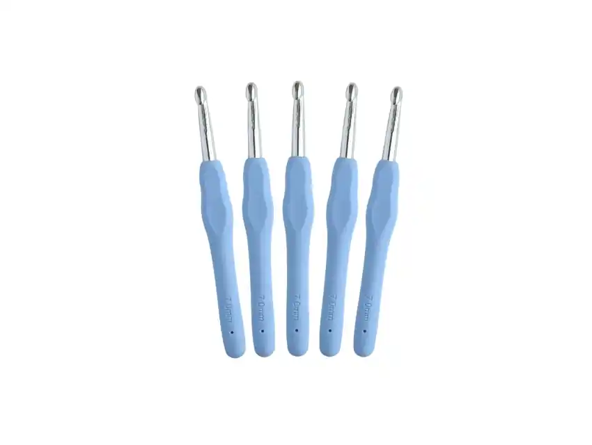 AGUJA CROCHET MANGO SILICONADO Nº7 X 12UN