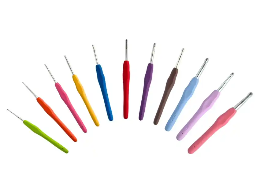 AGUJA CROCHET MANGO SILICONADO SURTIDO X 12UN 