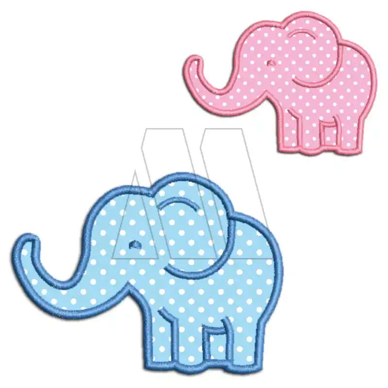 APLIQUE BORDADO ELEFANTE C/LUNARES X 6UN