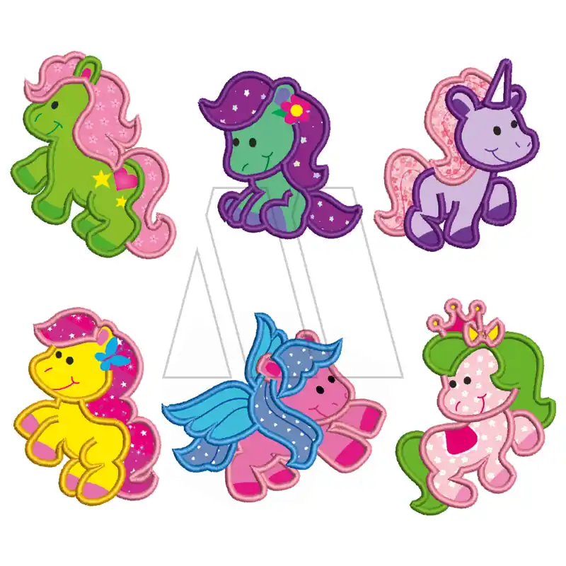 APLIQUE BORDADO TERMOAD CABALLITOS X 6UN