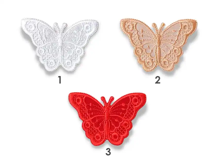 APLIQUE BORDADO TERMOAD MARIPOSAS X 4 MODELOS SURTIDOS