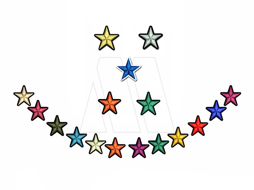 APLIQUE BORDADO TERMOAD ESTRELLA COLORES SURTIDOS GRANDE X 12UN