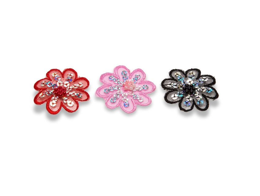 APLIQUE BORDADO TERMOAD FLORES3 4,5CM X 6UN
