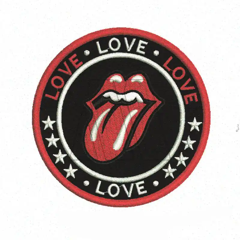 APLIQUE BORDADO TERMOAD CIRCULO LENGUA ROLLING STONE CHICO X 2UN