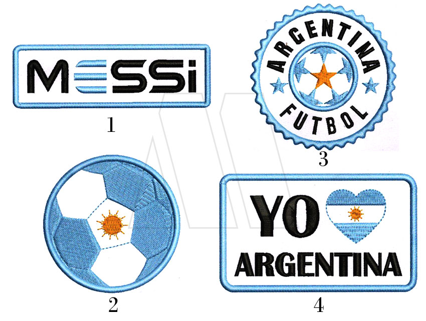 APLIQUE BORDADO ARGENTINA VARIOS CHICO X6UN