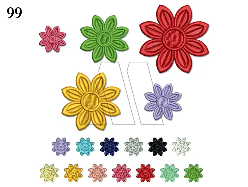 APLIQUE BORDADO TERMOAD FLOR MEDIANO X 12UN