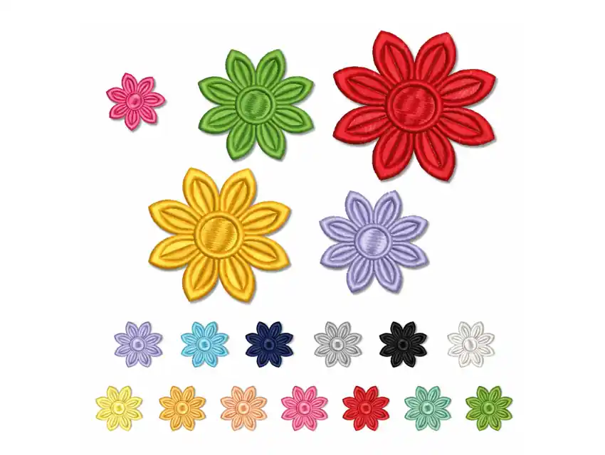 APLIQUE BORDADO TERMOAD FLOR EXTRA GRANDE X 4UN