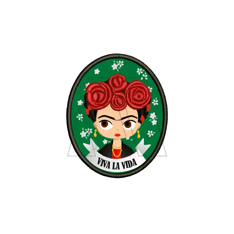 APLIQUE BORDADO TERMOAD CIRCULO FRIDA X 4UN