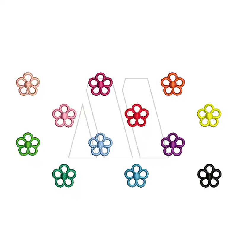 APLIQUE BORDADO TERMOAD FLORCITAS C/BLANCO X 24UN