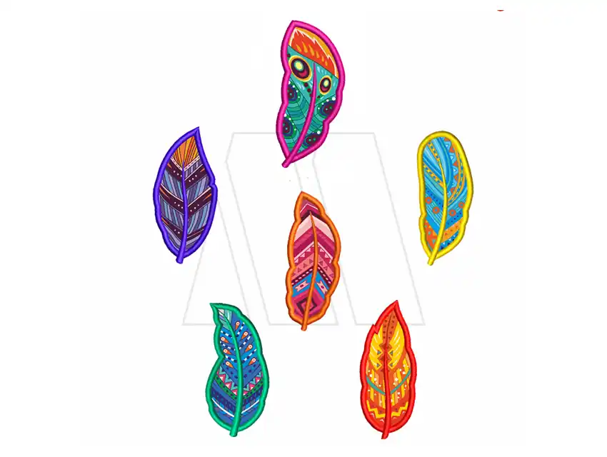 APLIQUE BORDADO TERMOAD PLUMAS X 6UN