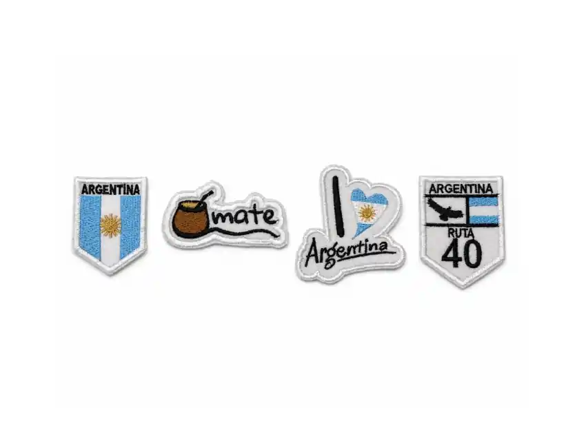 APLIQUE BORDADO TERMOAD ARGENTINA 6,5CM X 7CM X 4UN SURTIDAS