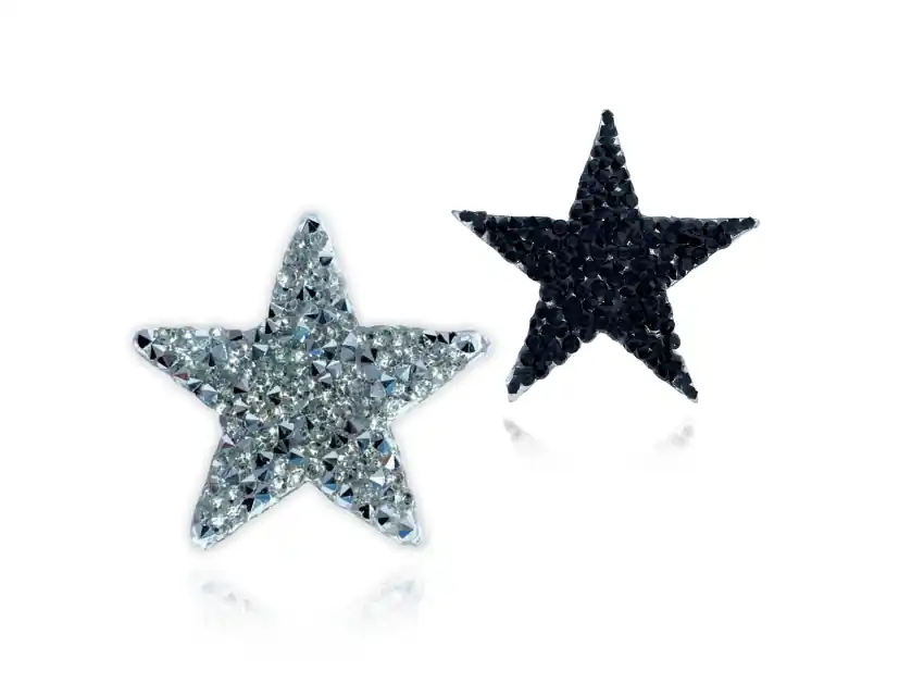 APLIQUE DE PIEDRAS Y STRASS TERMOAD ESTRELLA COLORES SURTIDOS 4,5 CM X 4 UN