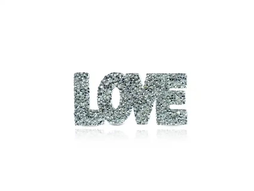 APLIQUE DE PIEDRAS Y STRASS TERMOAD LOVE 4,8 CM X 10 CM X 4 UN