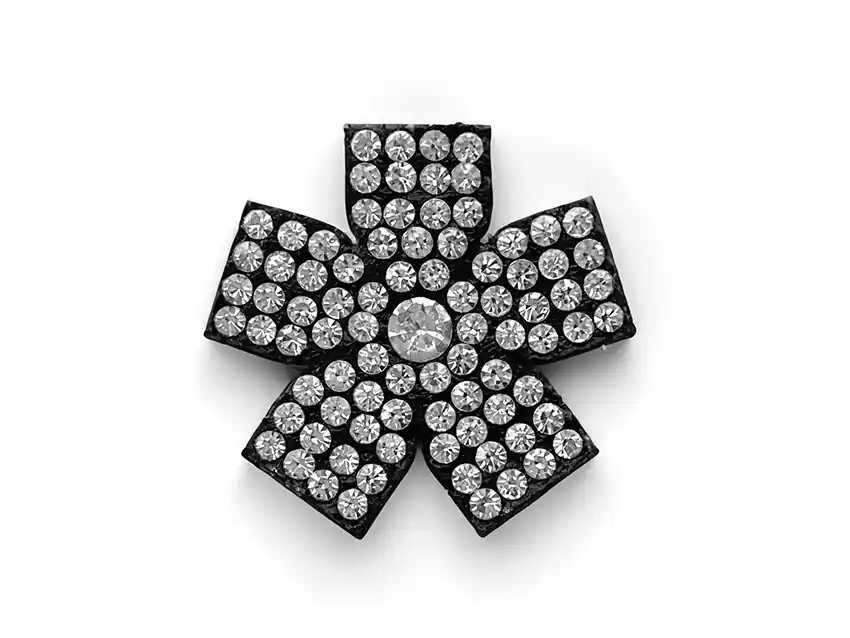 APLIQUES STRASS FLORES 3CM X 12UN 