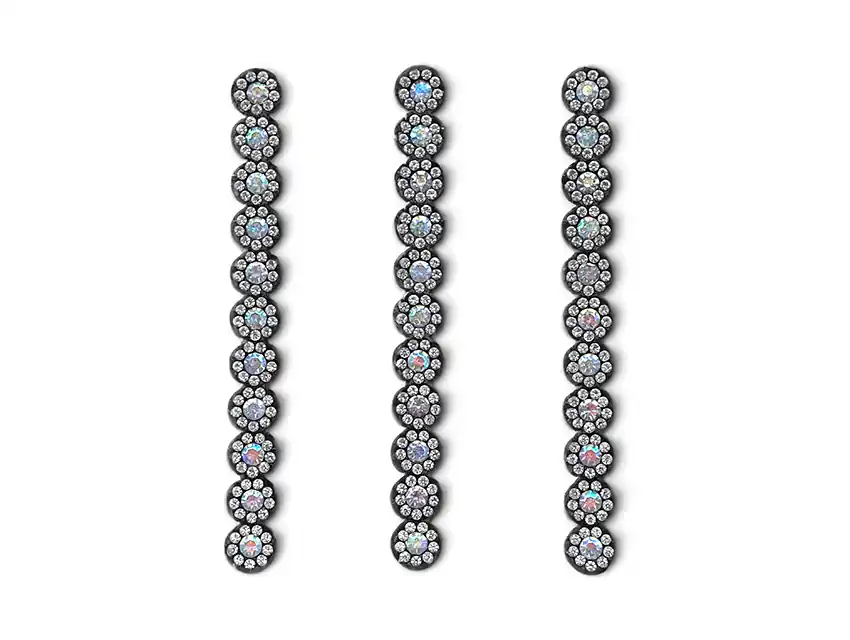 APLIQUES STRASS CIRCULOS 1CM X 10,5CM X 12UN