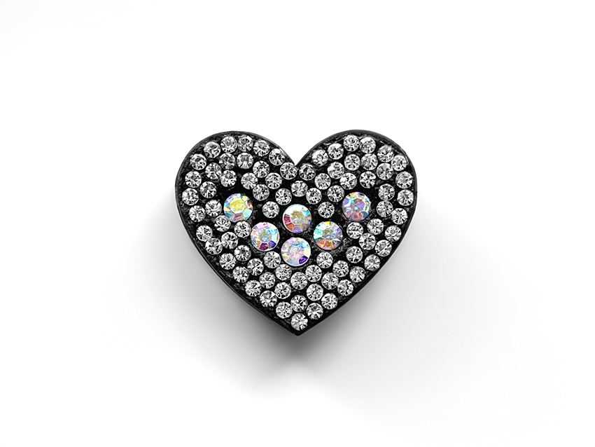 APLIQUES STRASS CORAZON 3CM X 12UN