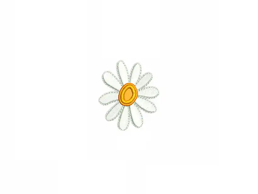 APLIQUE BORDADO TERMOAD MARGARITA BLANCA CHICO 4CM X 3,5CM X 12UN