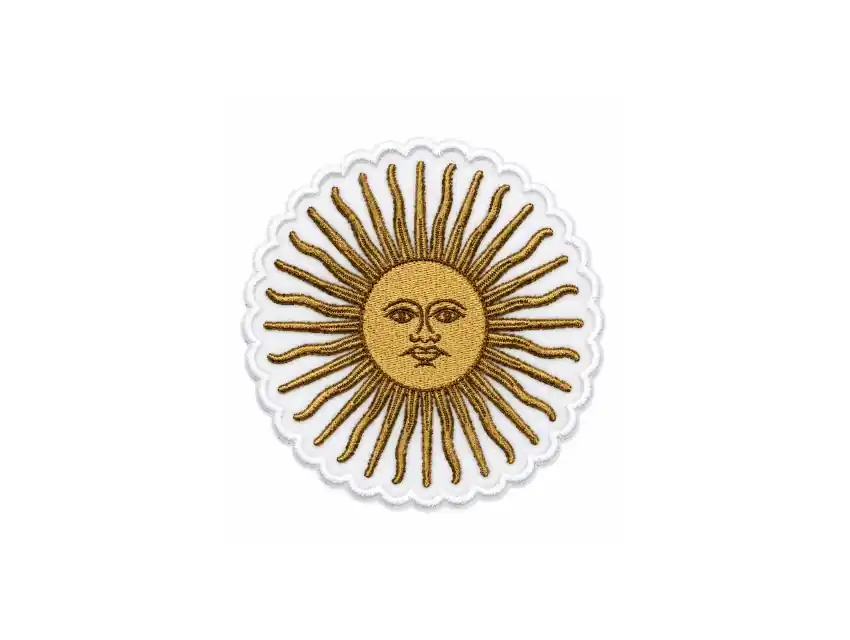 APLIQUE BORDADO TERMOAD SOL DE MAYO 11,5CM X 12CM X 3UN