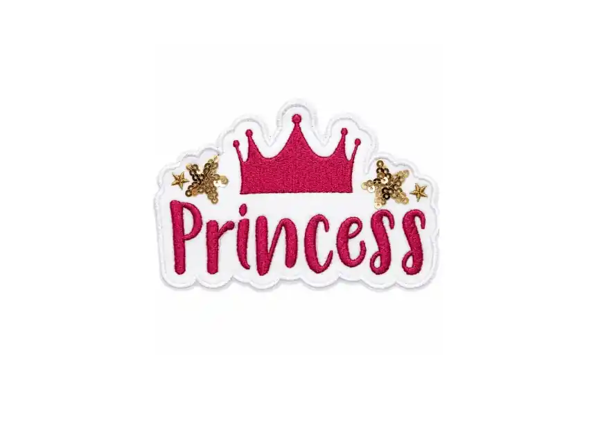 APLIQUE BORDADO TERMOAD PRINCESA 10CM X 15CM X 3UN