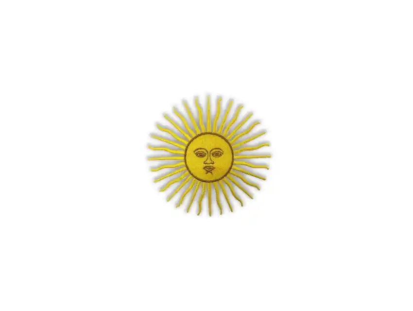 APLIQUE BORDADO SOL BANDERA ARGENTINA 6,8CM X 6,8CM X 6UN