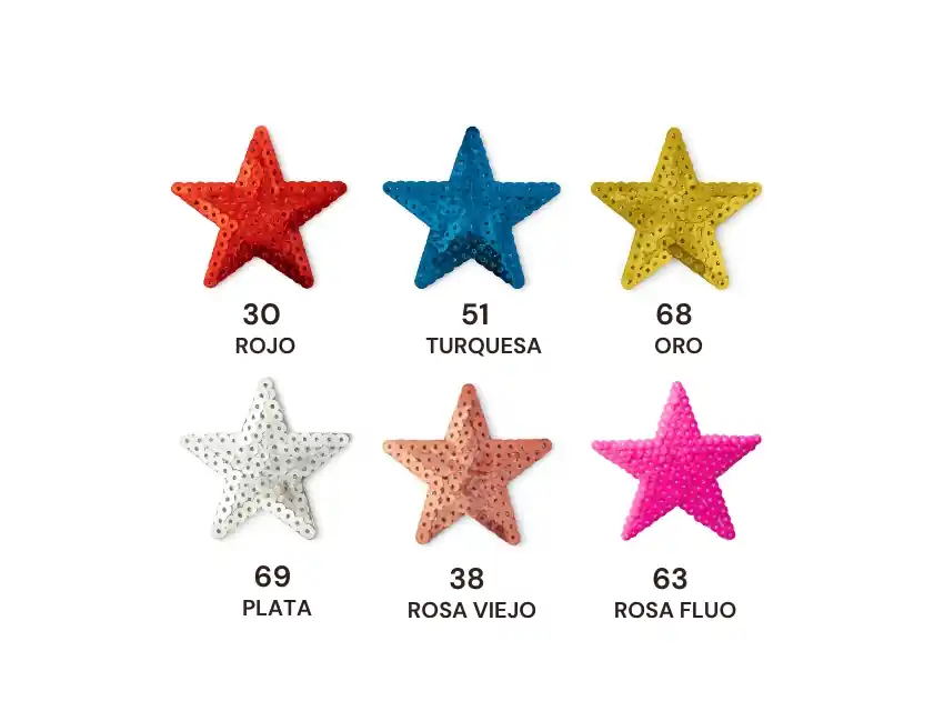 APLIQUE TERMOAD CON LENTEJUELAS ESTRELLA CHICO 6CM X 6CM X 6UN