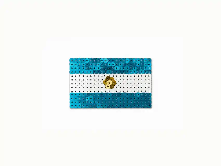 APLIQUE TERMOAD CON LENTEJUELAS BANDERA ARGENTINA 4CM X 5,5CM X 6UN