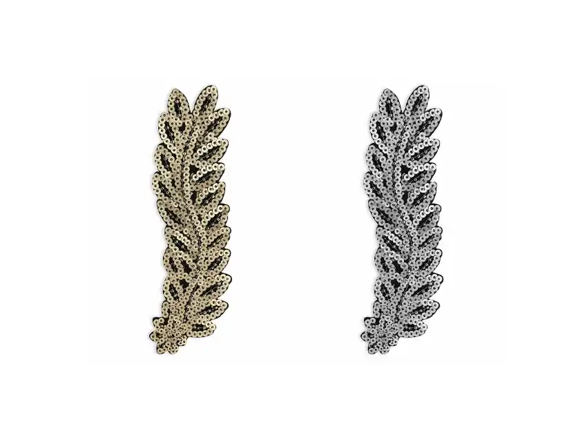 CHARRETERA TERMOAD CON LENTEJUELAS Y CANUTILLOS 4,5CM X 15,5CM X PAR