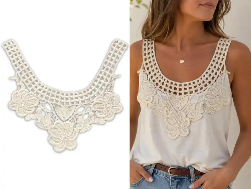 CUELLO GUIPURE DE ALGODON 33CM X 28CM X 4UN