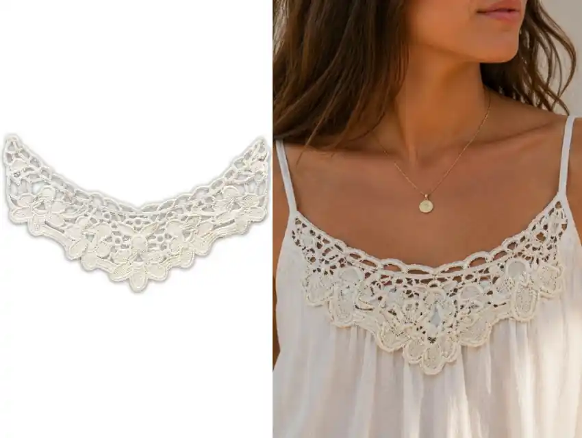 CUELLO GUIPURE DE ALGODON 23,5CM X 16,5CM X 4UN