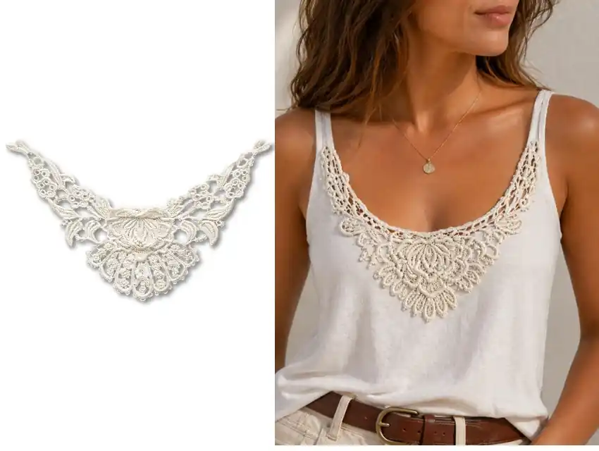 CUELLO GUIPURE DE ALGODON 26CM X 19,5CM X 4UN