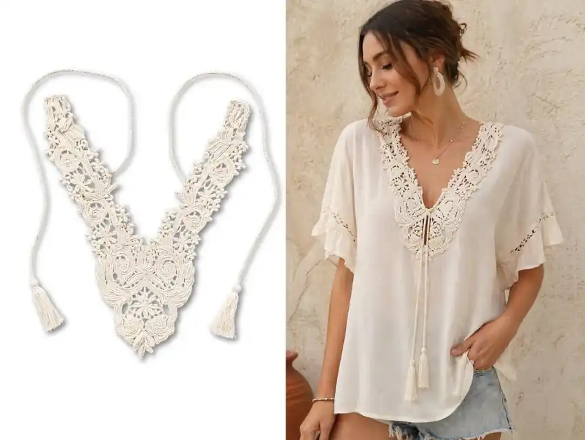 CUELLO GUIPURE DE ALGODON 7,5CM X 13CM X 4UN