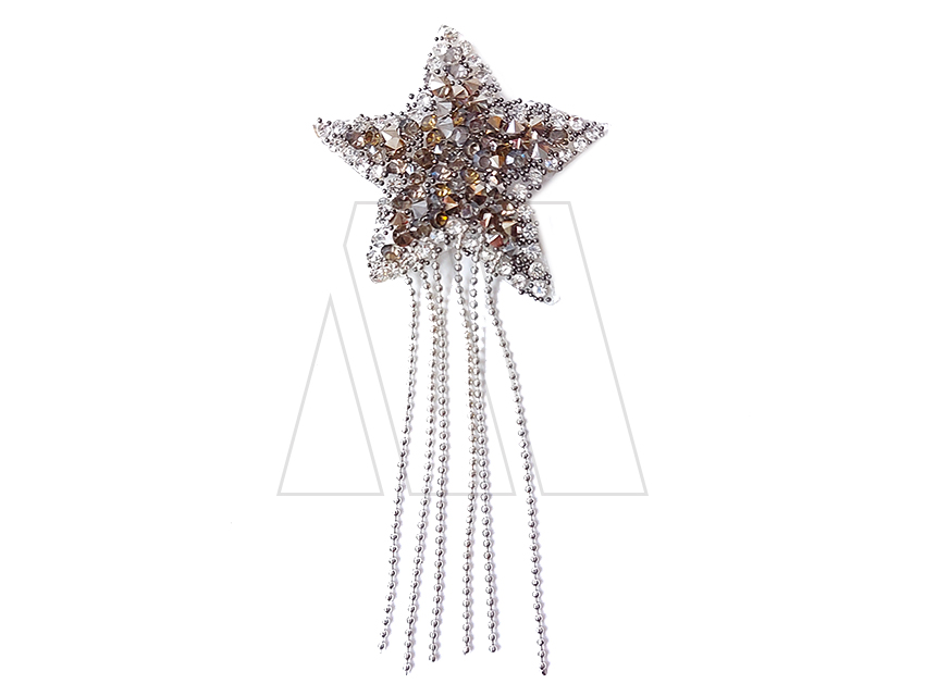 APLIQUE DE PIEDRAS Y STRASS TERMOAD ESTRELLA FUGAZ X 2UN
