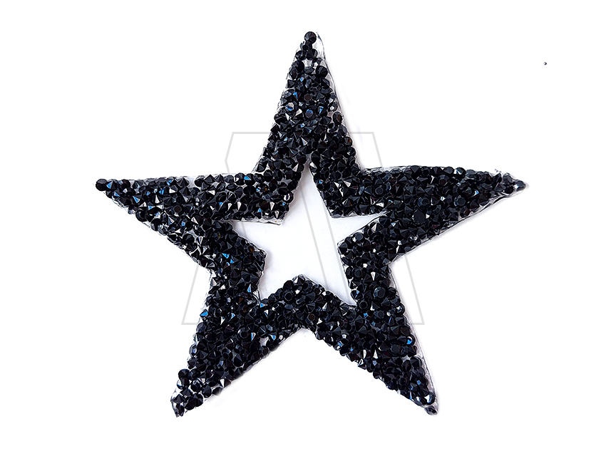 APLIQUE DE PIEDRAS TERMOAD ESTRELLA NEGRA CALADA X 2UN