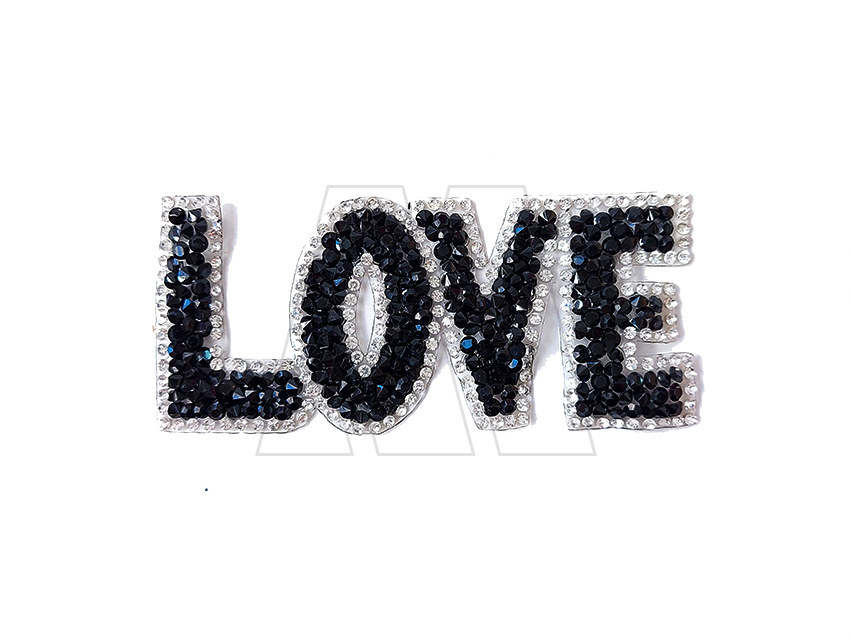APLIQUE DE PIEDRAS Y STRASS TERMOAD LOVE X 2UN